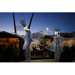 Personatge amb ales il·luminades en xanques