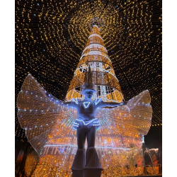 Personatge amb ales il·luminades en xanques